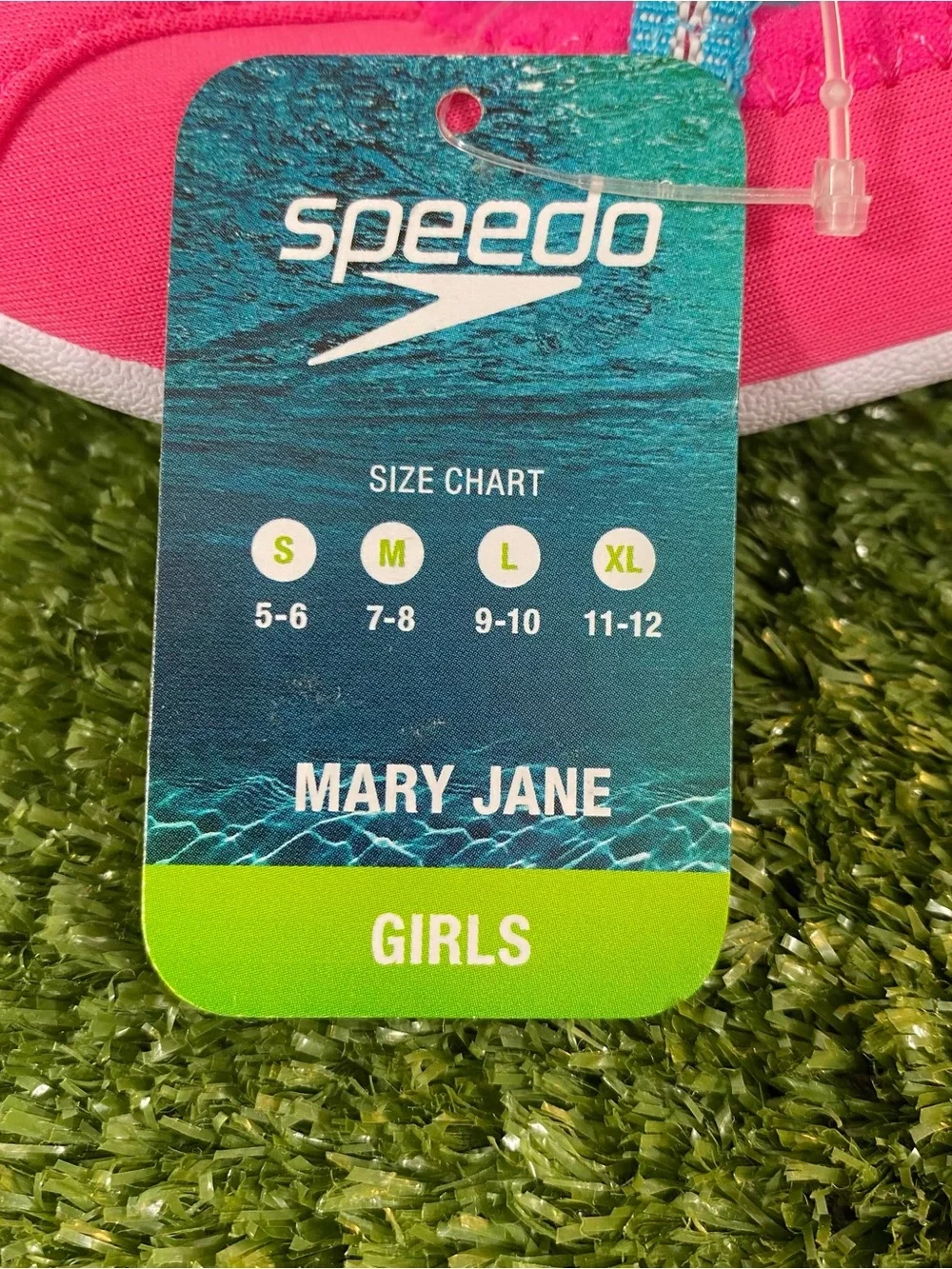 Speedo Mary Jane Water Shoes Kid's Size Girls Med (7-8) Pink Blue Summer Pool